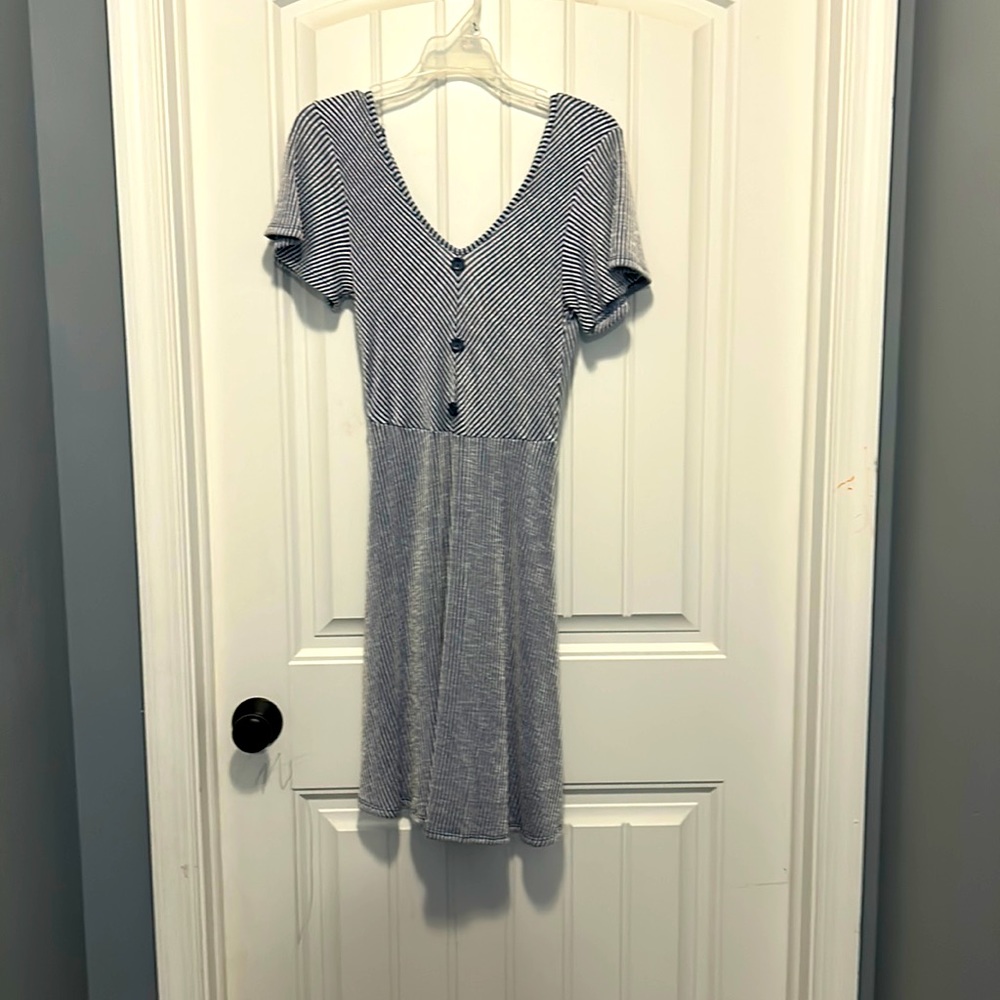 Light blue/white striped dress